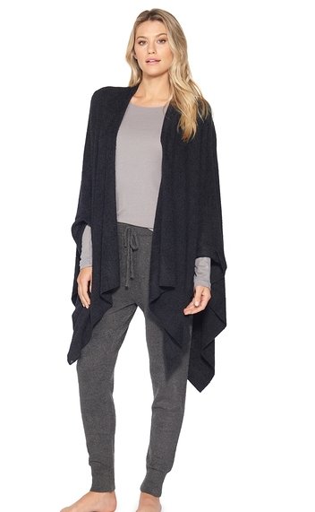 COZY CHIC  WEEKEND WRAP- BLACK/One size fits all