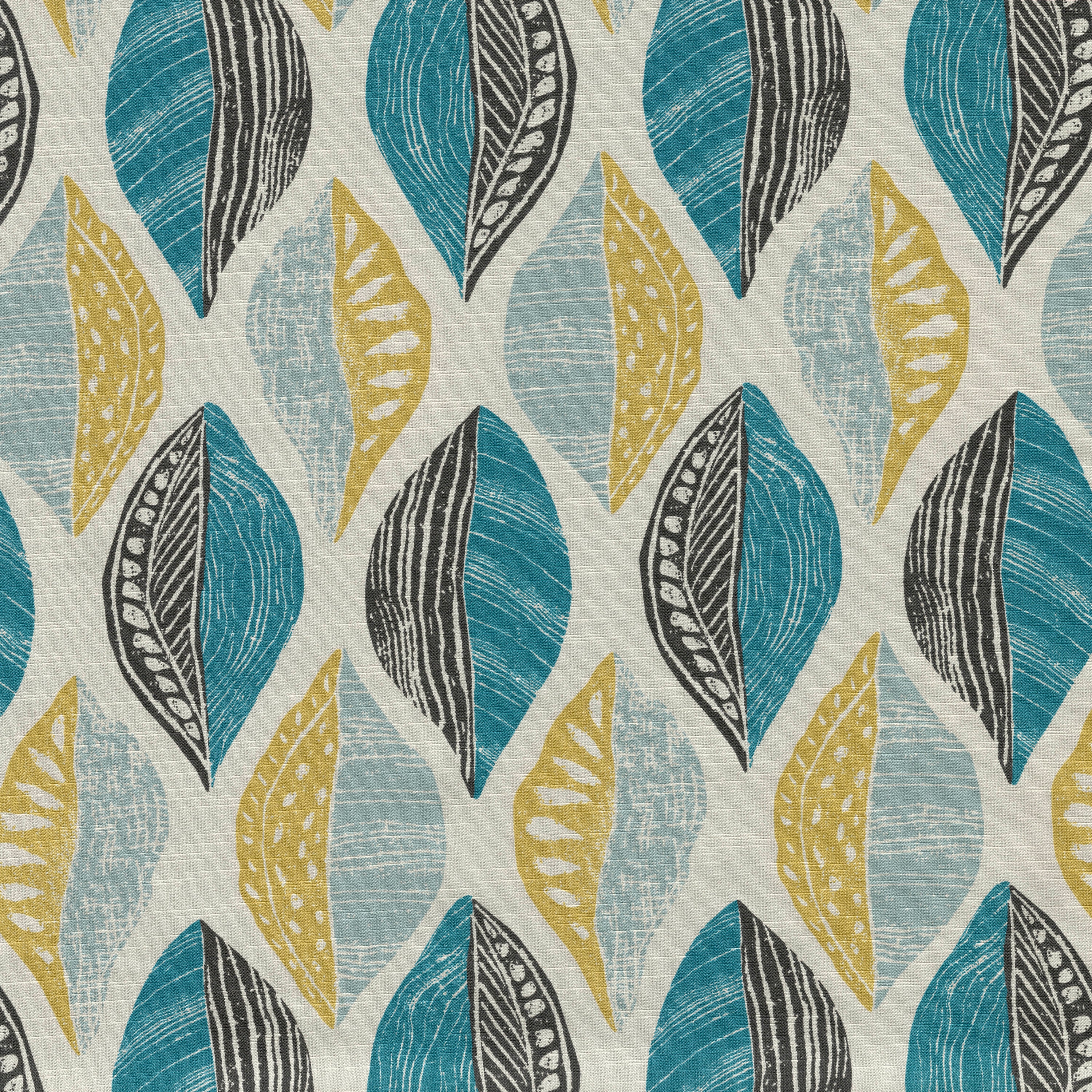 Leaf Block Teal/Citron Chaise Lounge Cushion