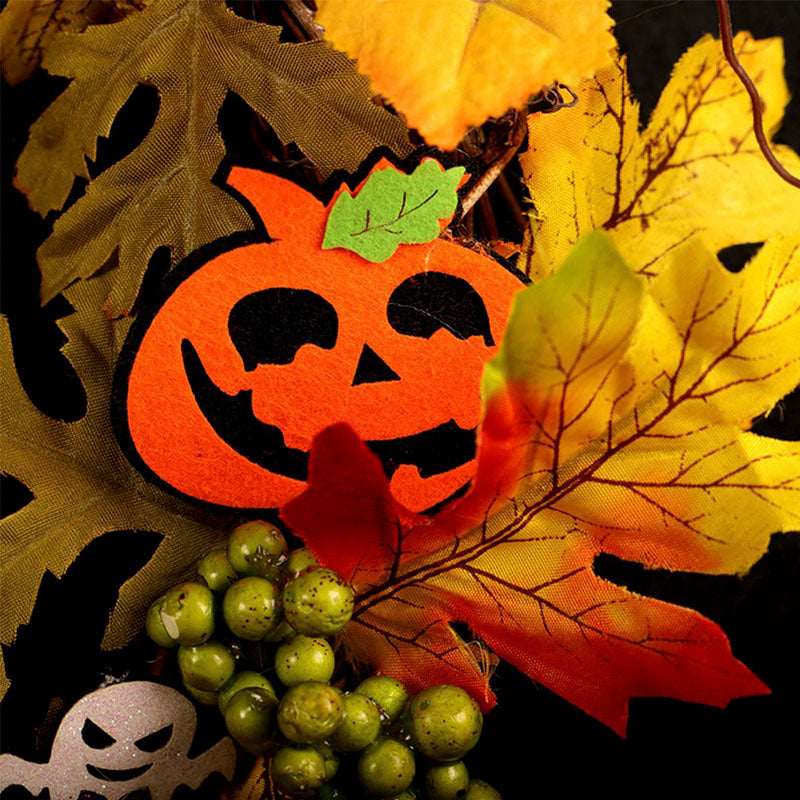 LED Light Up Maple Leaves Pumpkin Artificial Halloween Home Decor Garland