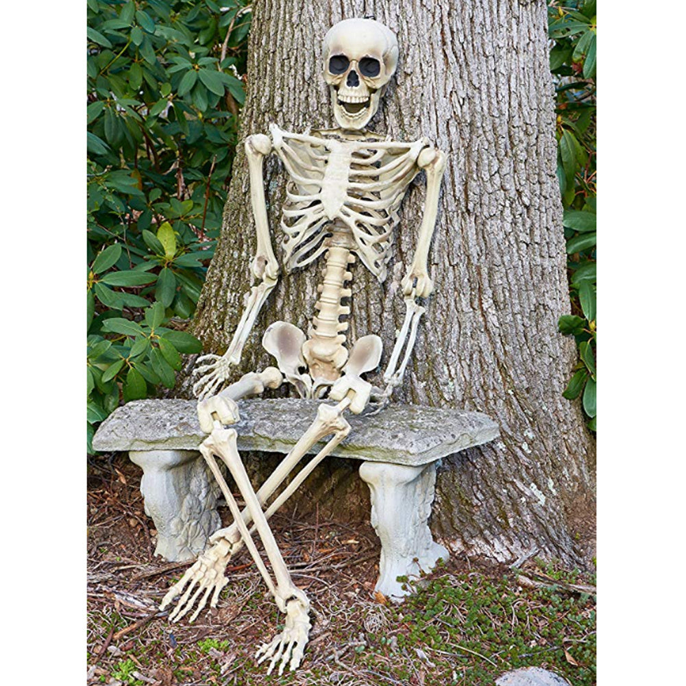 170cm Life Size Human Skeleton Bones Posable Halloween Hanging Decorations Prop