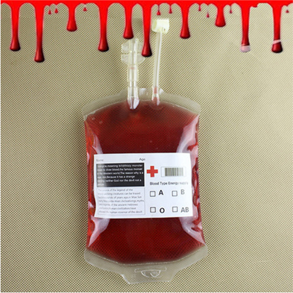 10pc 500ml Reusable Blood Energy Drink Bags Halloween Vampire Cosplay Props