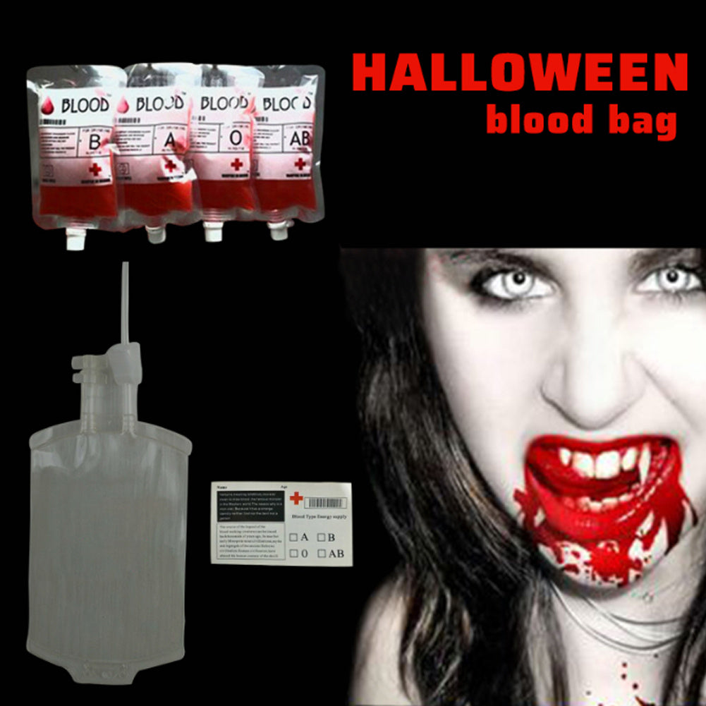 10pc 500ml Reusable Blood Energy Drink Bags Halloween Vampire Cosplay Props