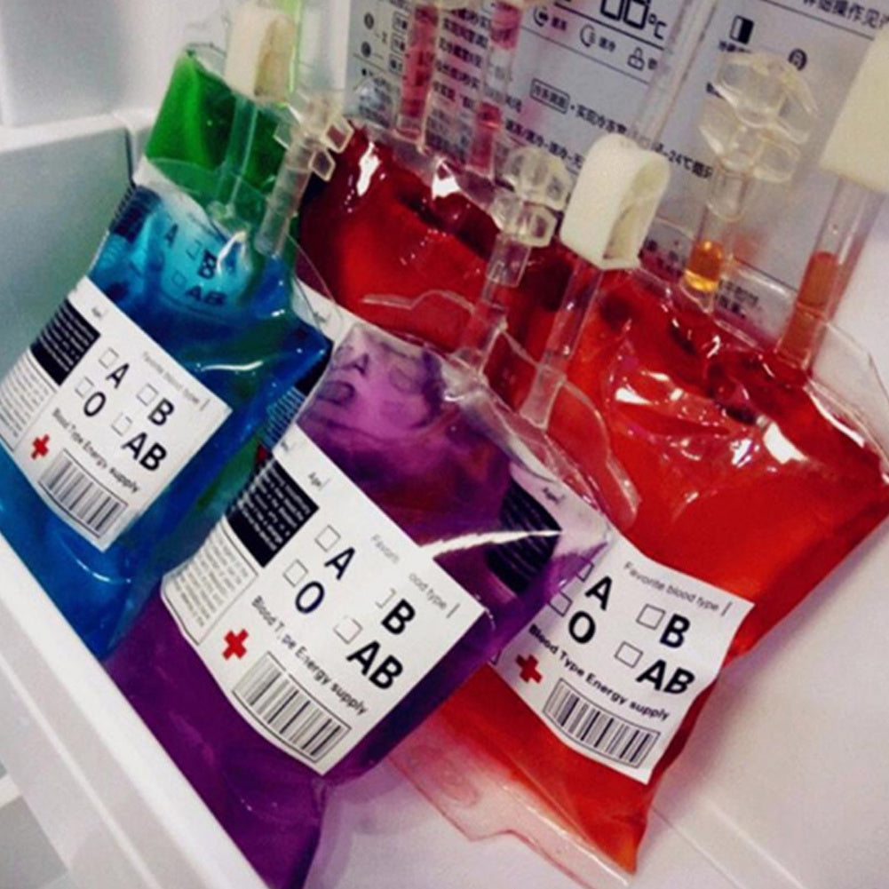10pc 500ml Reusable Blood Energy Drink Bags Halloween Vampire Cosplay Props