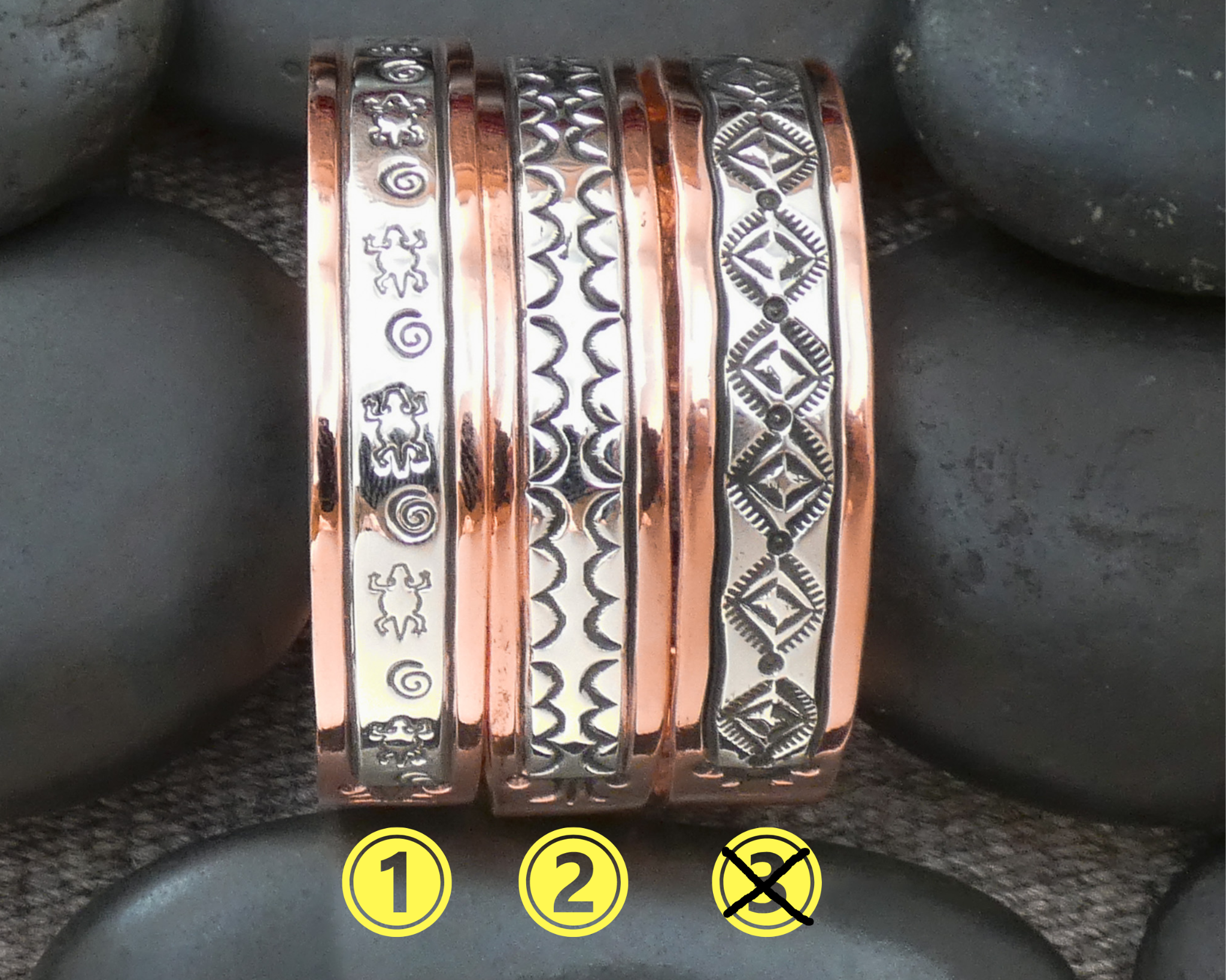 Authentic Unisex Native American Navajo Silver Copper Bracelet