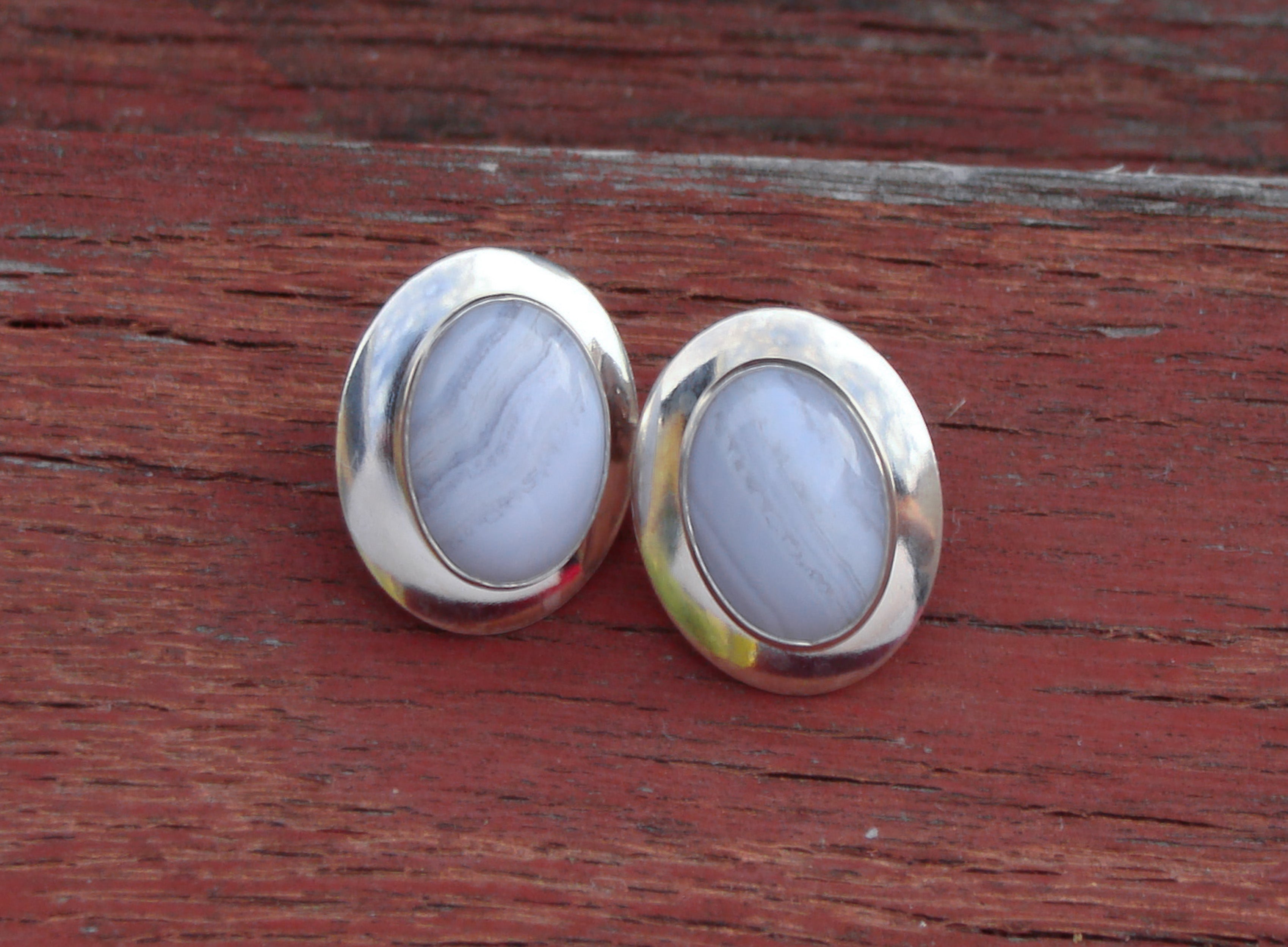 Navajo Crazy Lace Agate Post Earrings