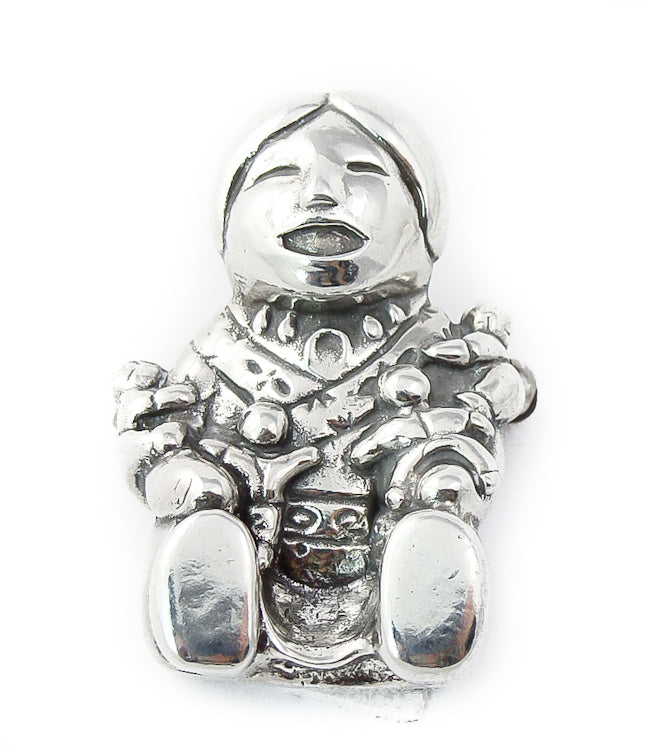 Sterling Silver Storyteller Pin Brooch Pendant