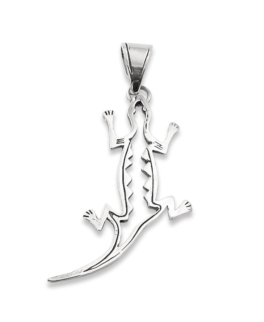 Southwestern Sterling Silver Gecko Pendant