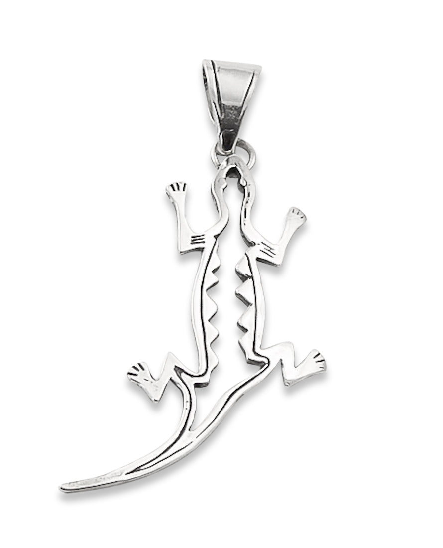 Southwestern Sterling Silver Gecko Pendant