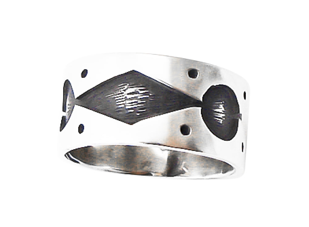 Wide Vintage Silver Hopi Band Ring Size 6.5