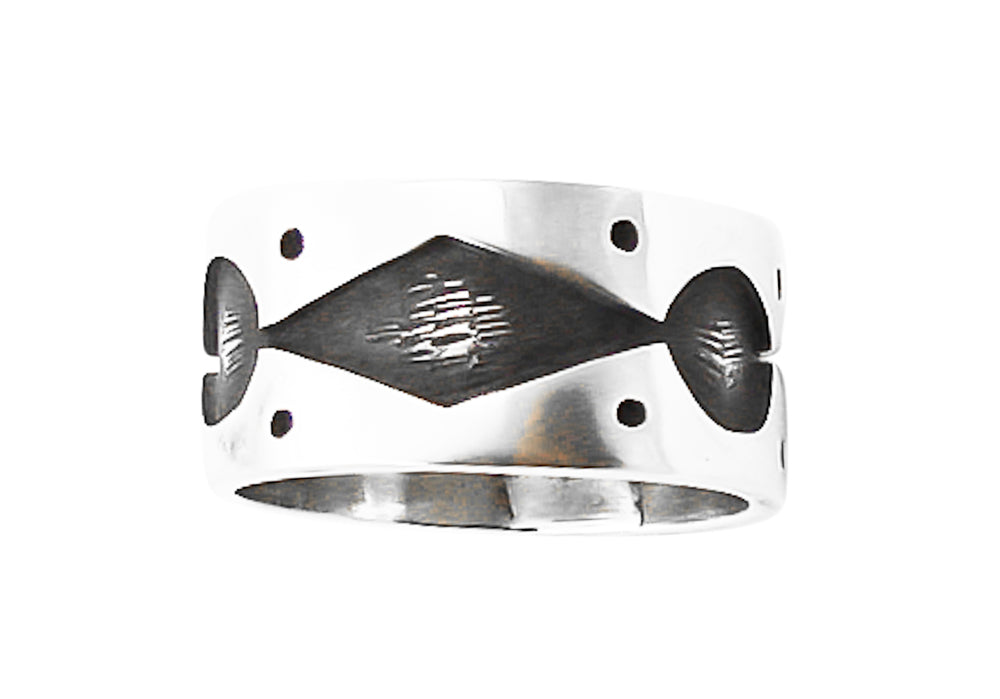 Wide Vintage Silver Hopi Band Ring Size 6.5