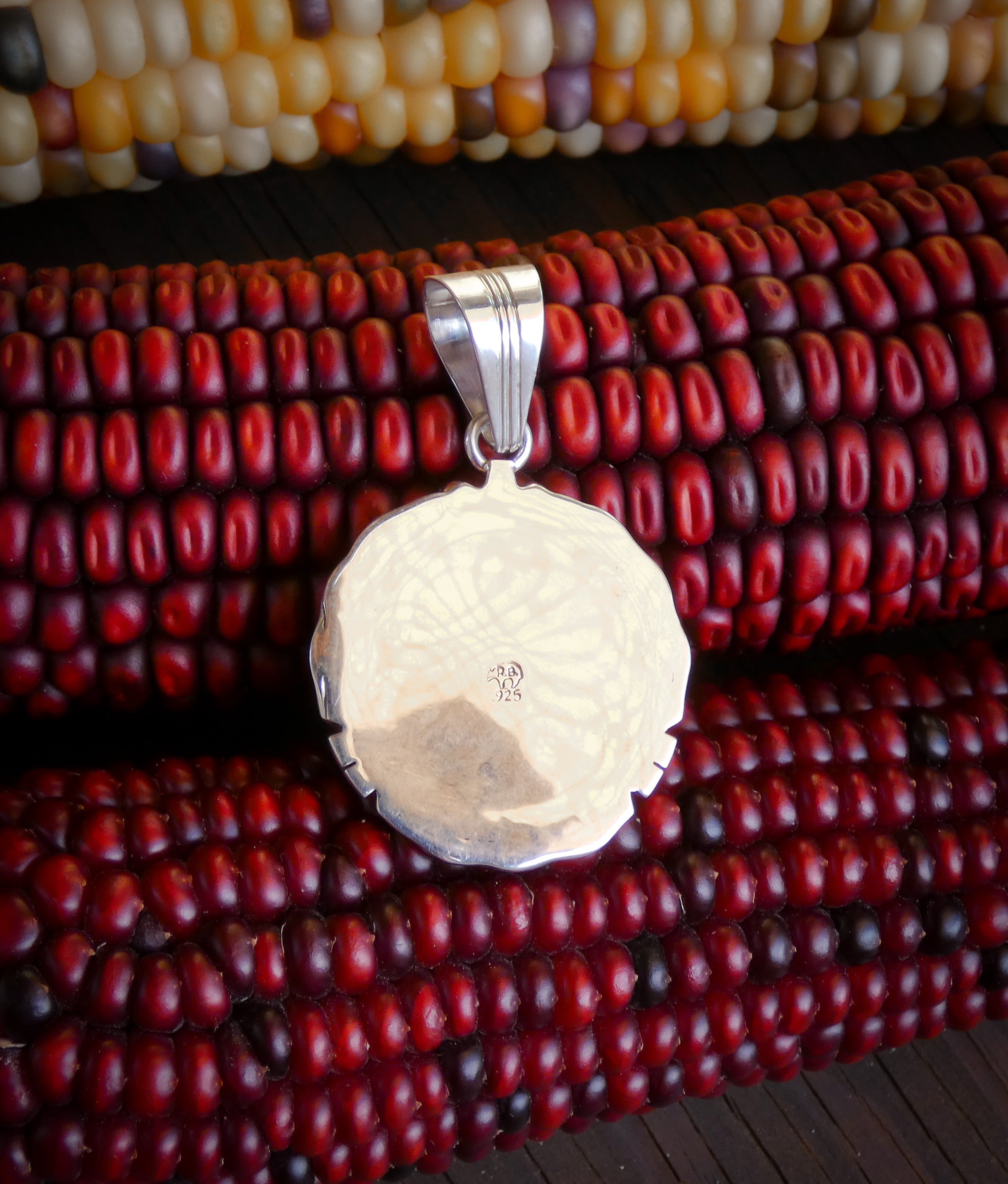 Native American Navajo Silver Purple Spiny Oyster Shell Pendant