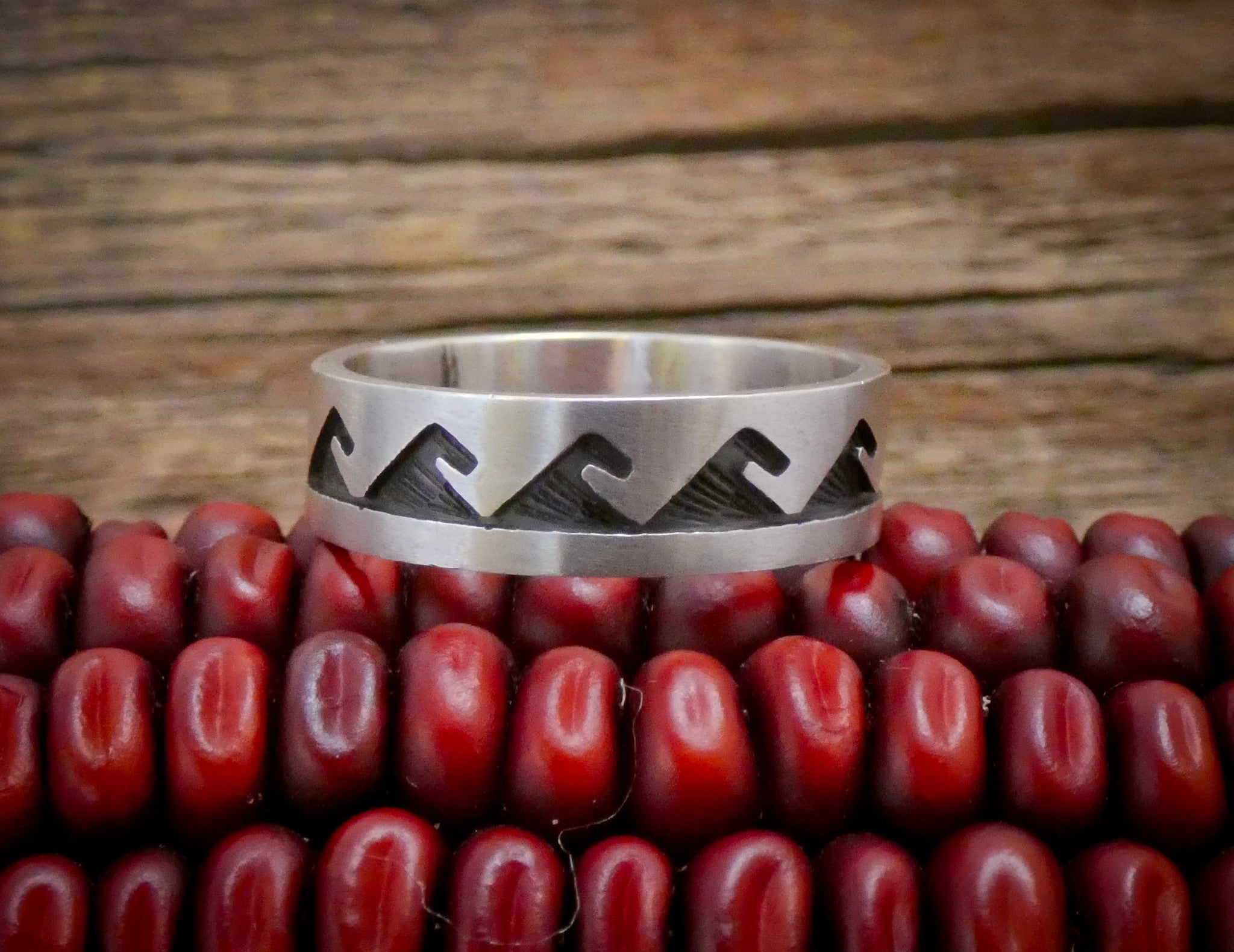 Unisex Native American Hopi Sterling Silver Band Ring Size 8.5