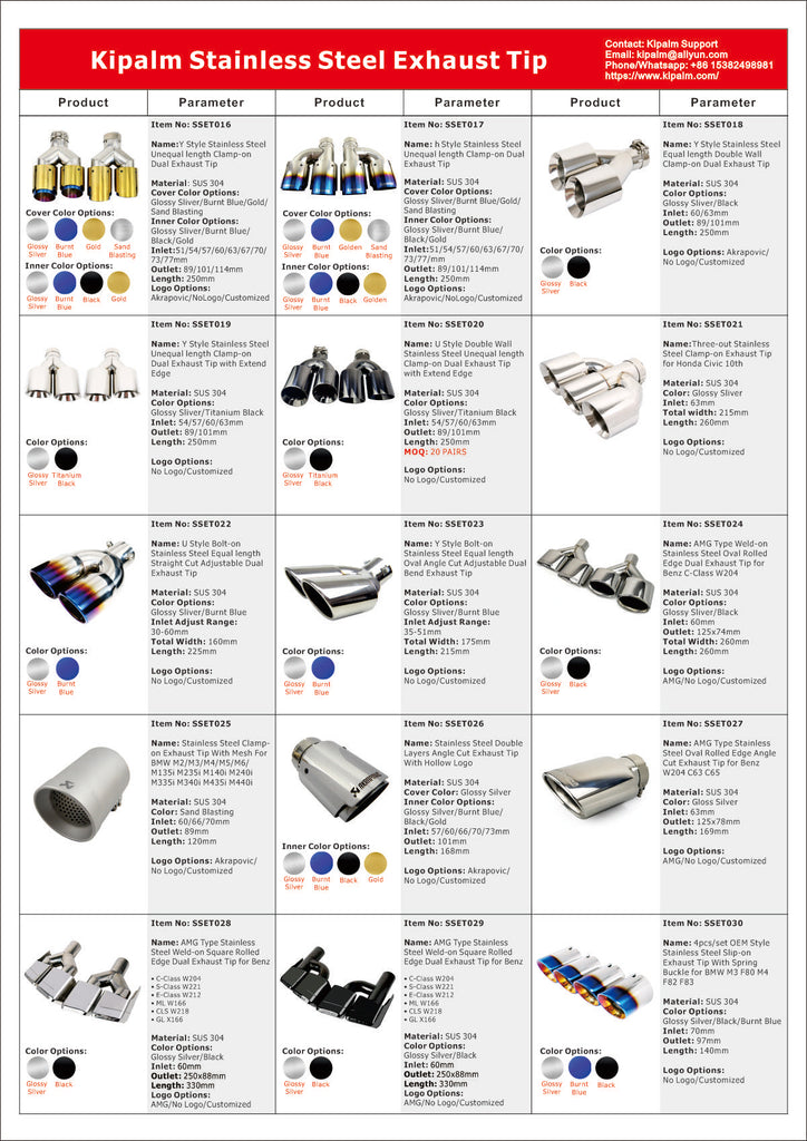 Kipalm Stainless Steel Exhaust Tip Catalog 2