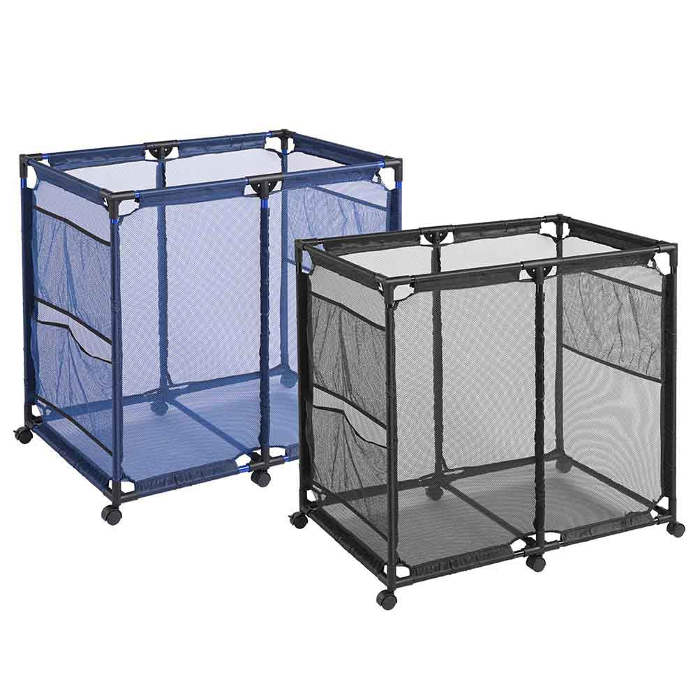  Large Pool Storage Bin Mesh Basket with Casters 37x24x35 