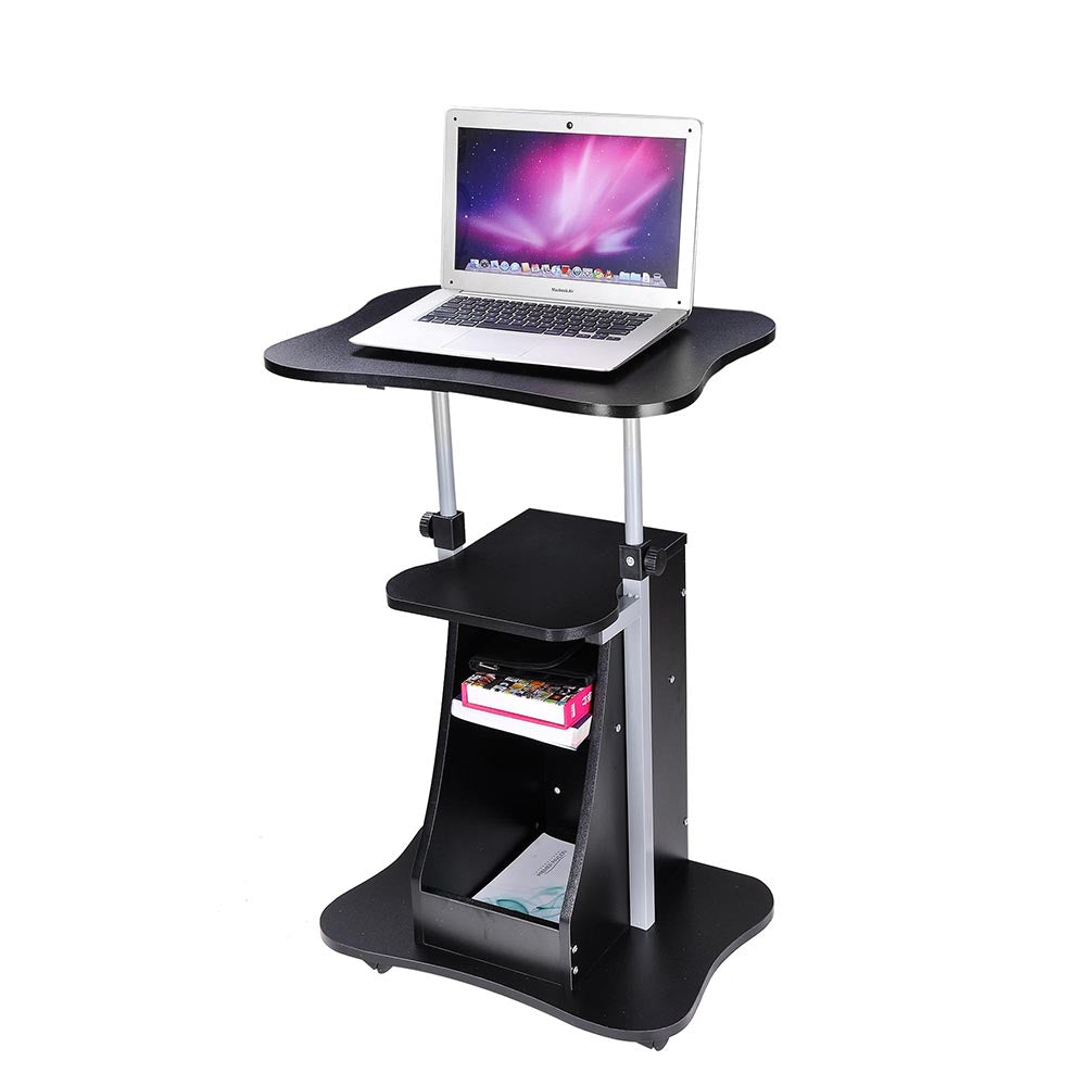  Adjustable Mobile Laptop Cart with Storage 