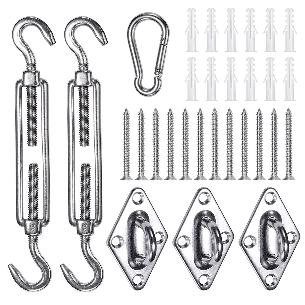  Stainless Steel Pad Eye Turnbuckle Carabiner, 6 Hardware Kit 