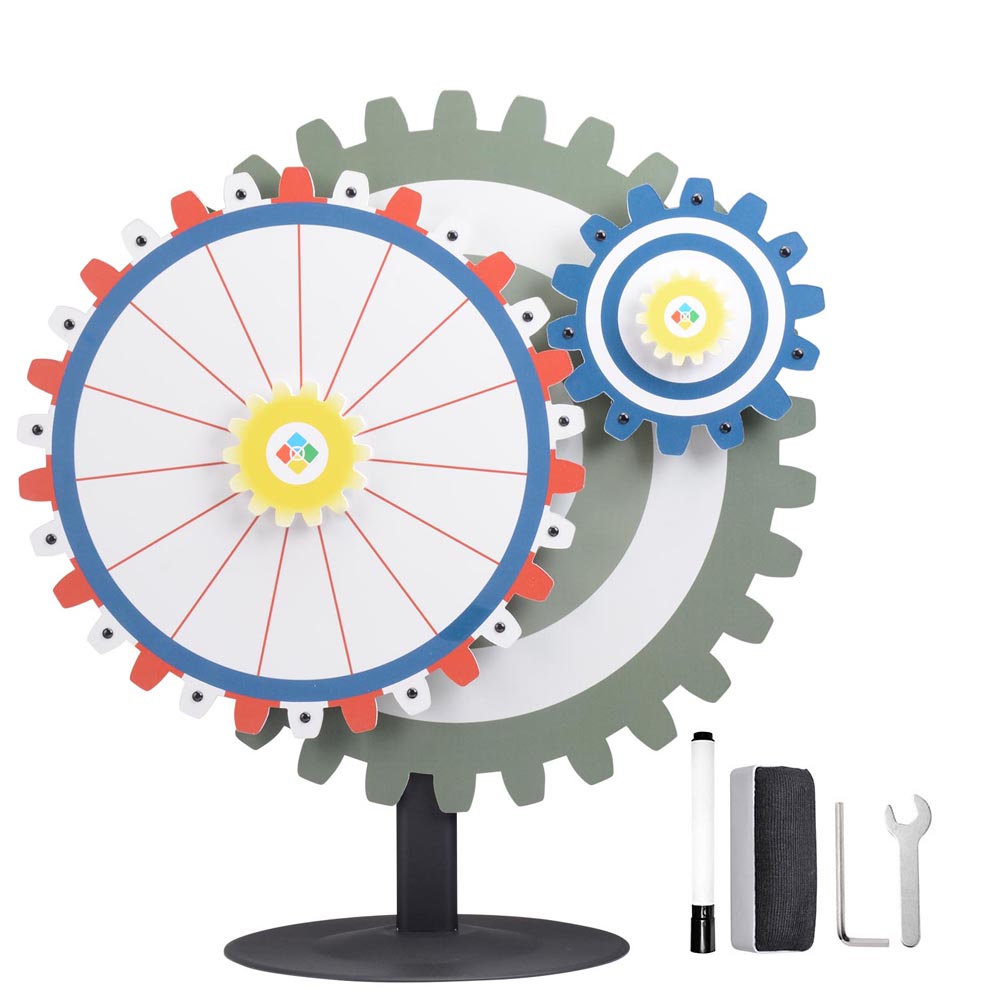  WinSpin Prize Wheel Double Gears Tabletop Round Base, 24" 