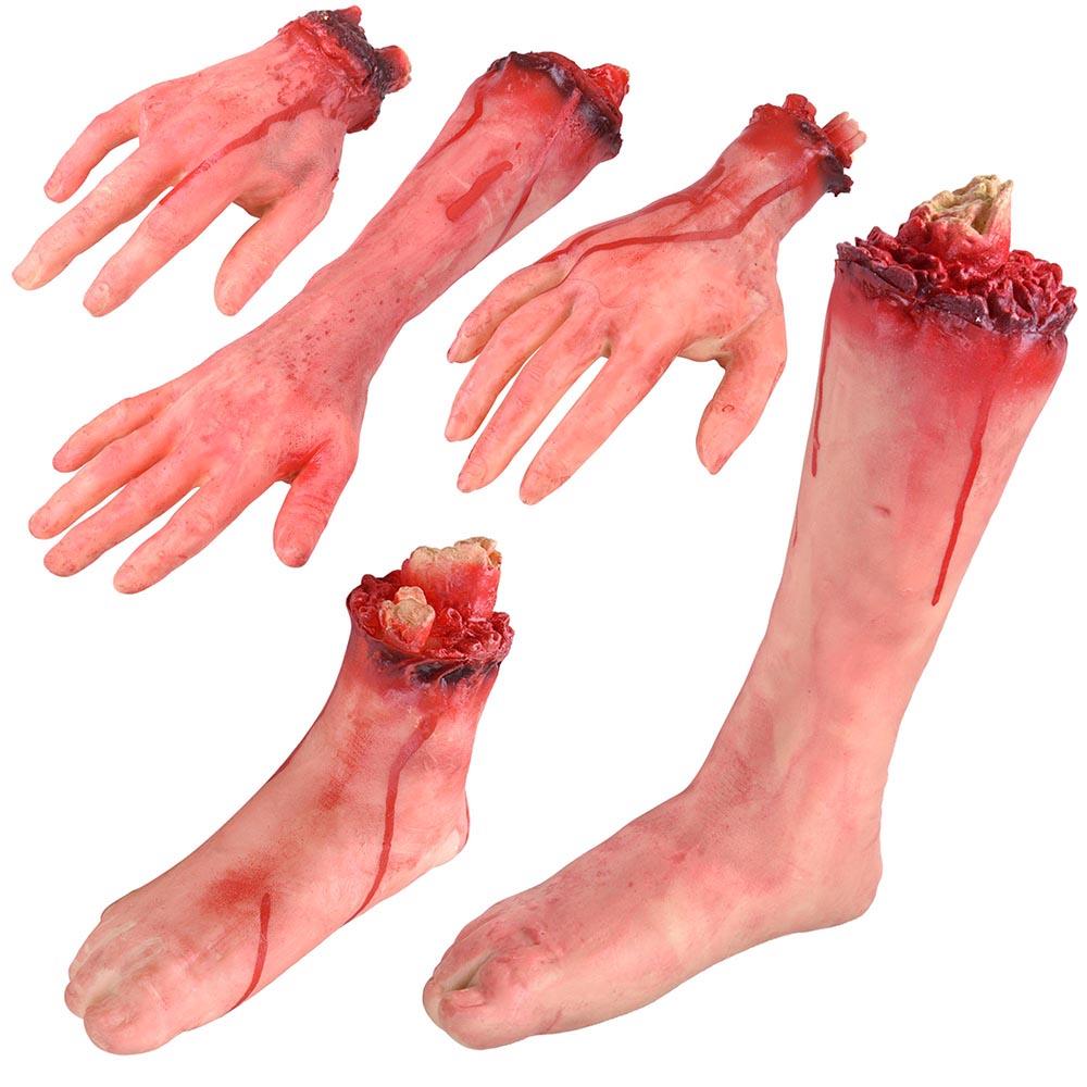  5 Pcs Broken Scary Hands Foot Leg Set Halloween Decoration 