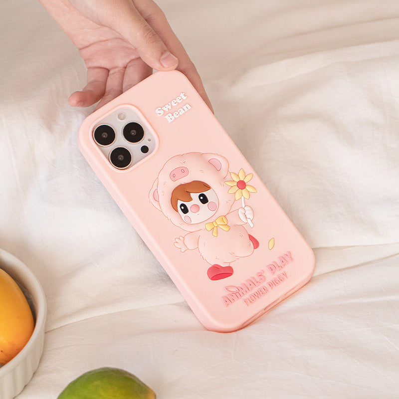 POP MART Sweet Bean Animals' Play Series Phone Case(Flower Piggy) - popmart global