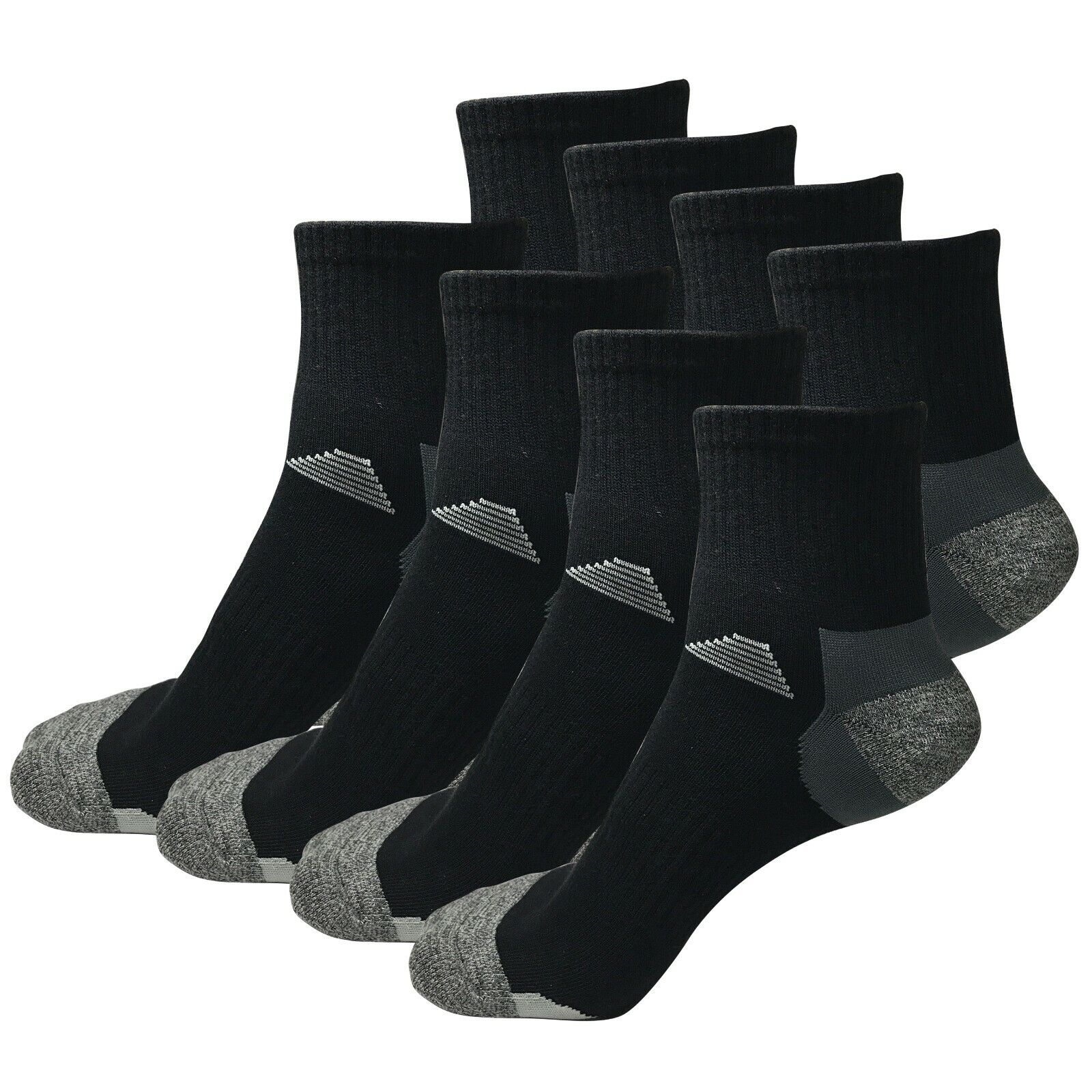 8 Pairs Mens Mid Cut Ankle Quarter Athletic Casual Sport Cotton Socks Size 6-12