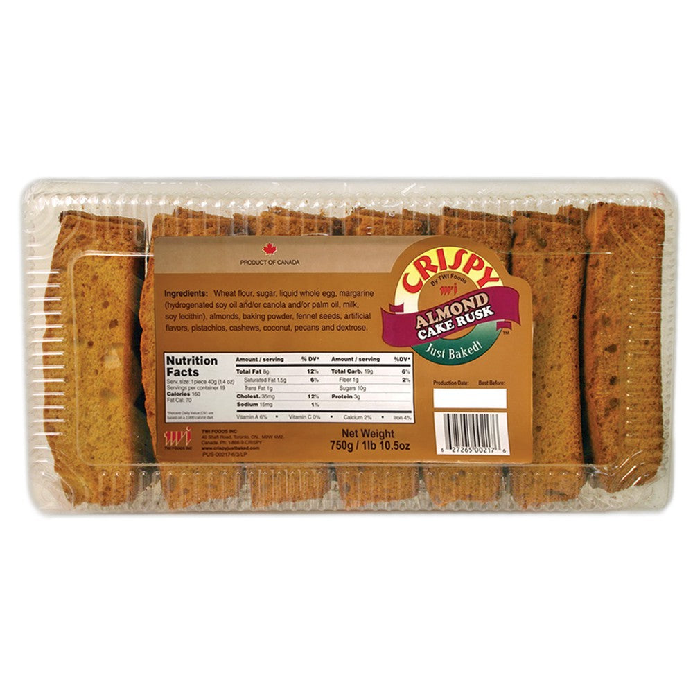 TWI - Crispy Cake Rusk  Almond  750g (Case of 14)