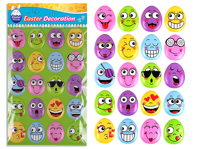 Easter Emoji Egg Embossed Puffy Stickers