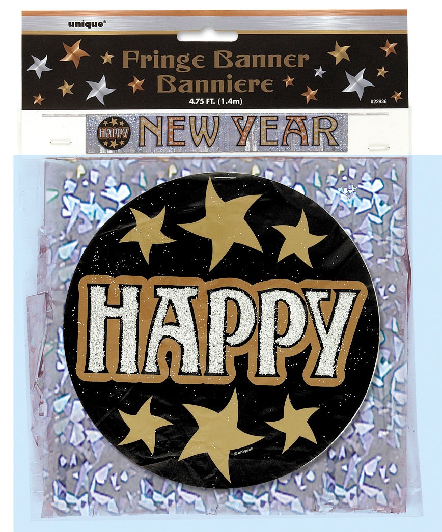 NEW YR FOIL FRINGE BNNR 4.75FT