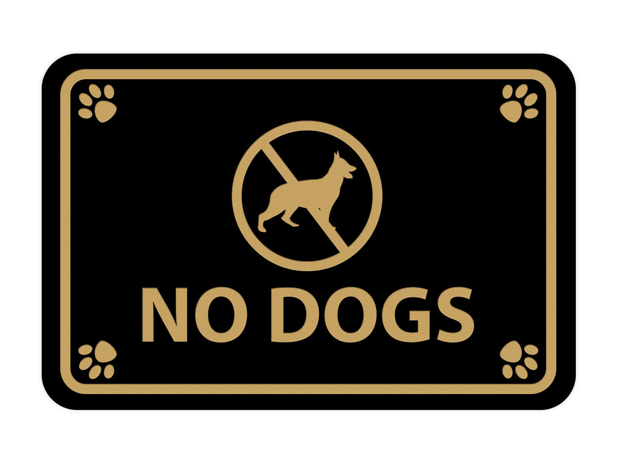 Classic Framed Paws, No Dogs Wall or Door Sign