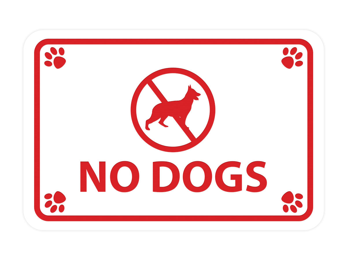 Classic Framed Paws, No Dogs Wall or Door Sign