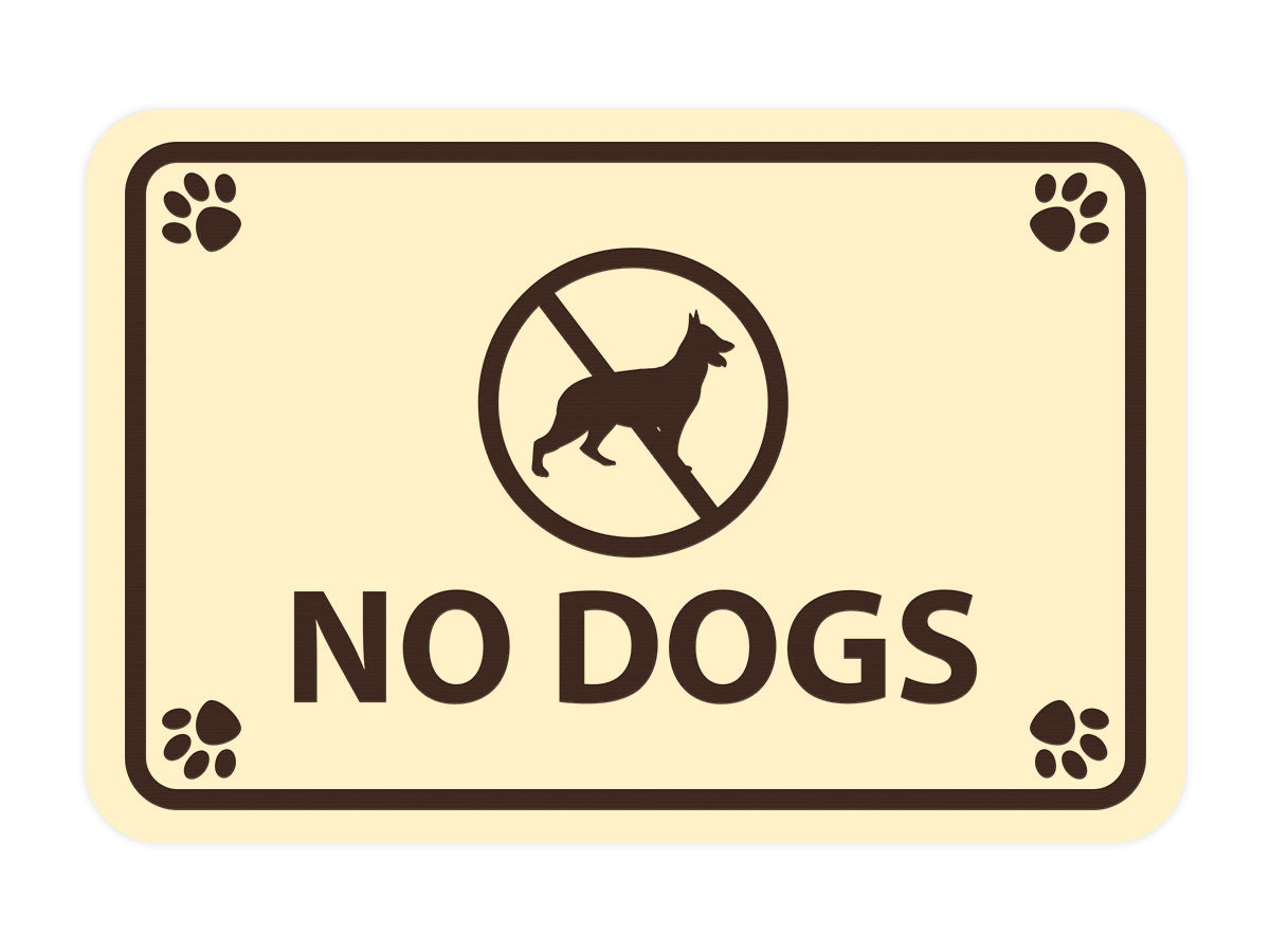 Classic Framed Paws, No Dogs Wall or Door Sign