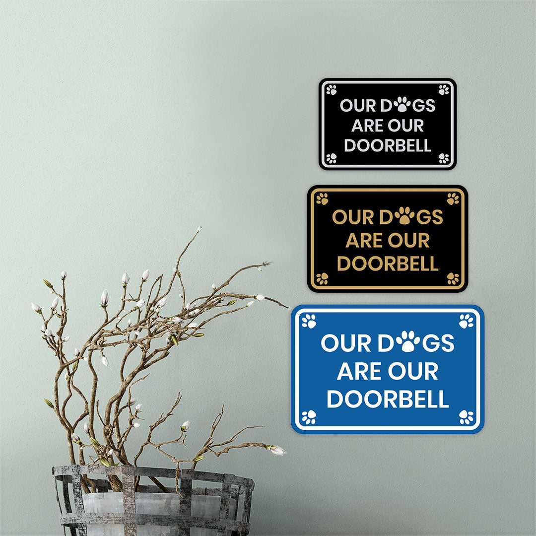 Classic Framed Paws, Our Dogs Are Our Doorbell Wall or Door Sign