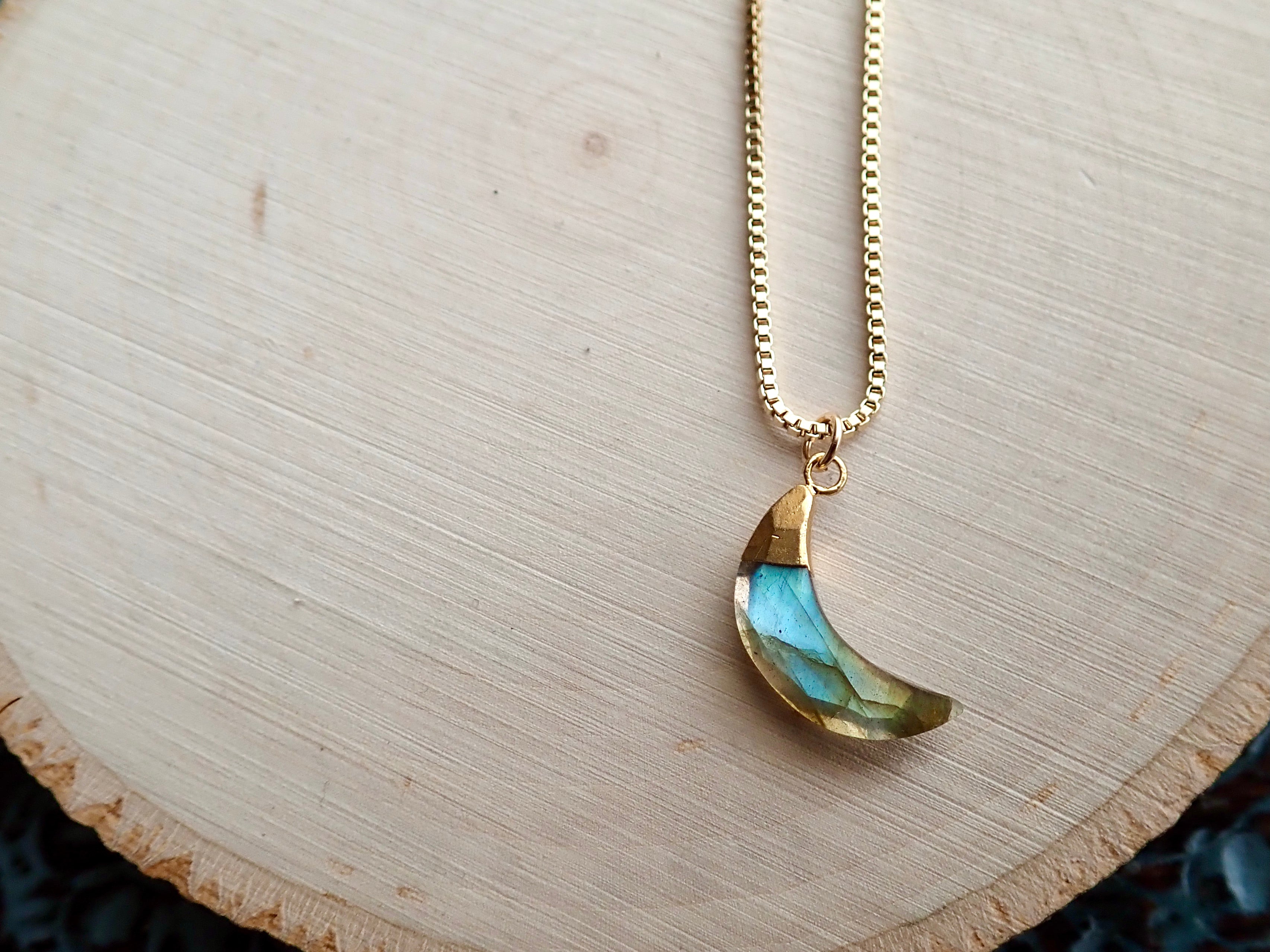 Borealis Labradorite Moon Necklace