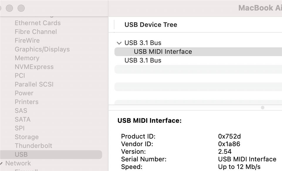 Digitallife MIDI-A01 / MIDI-C01 on macOS Hardware Verification