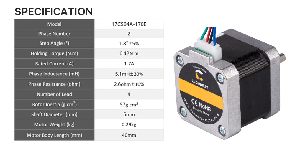NEMA17 40mm Stepper Motor for high torque applications