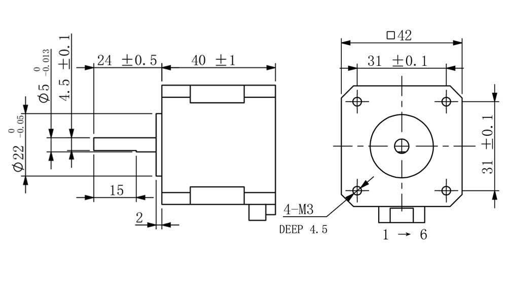 NEMA17 40mm Stepper Motor for high torque applications