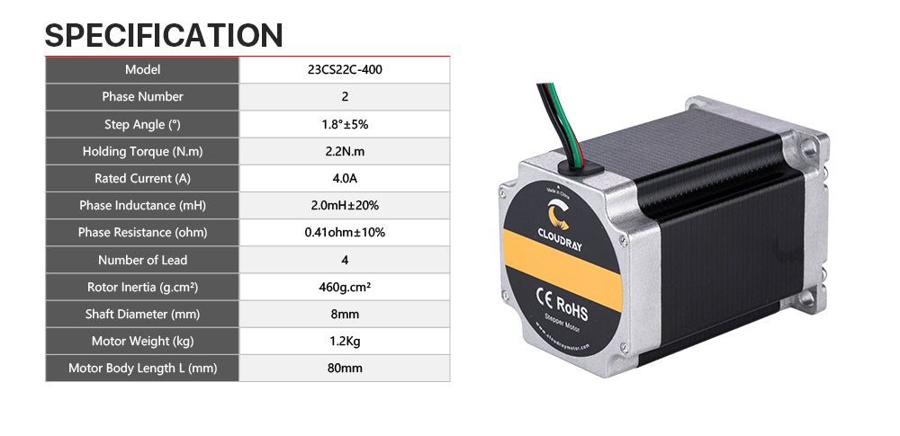 High Torque NEMA23 stepper motor on the Z-axis for 3D printer