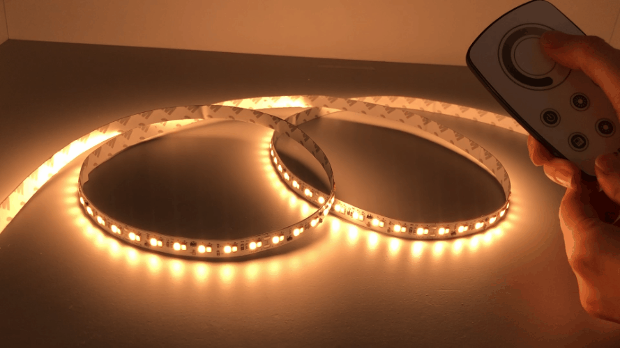 dim-to-warm LED strip