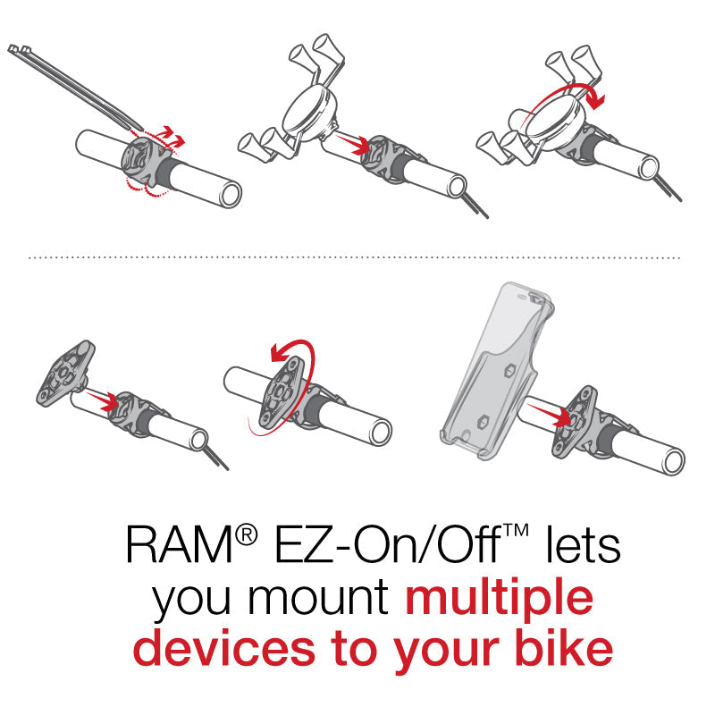 RAM? EZ-On/Off? Bicycle Mount for Garmin Approach, Dakota 10 & Dakota 20 - RAP-274-1-GA36
