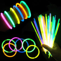 200pcs Mix Color Bright Glow Stick Luminous Toys Led Glasses Necklace Bracelets Fluorescent Festival Party Supplies Concert Decor