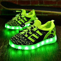 New Kids USB Luminous Led Sneakers Kids Glowing Children Lights Up Shoes With Led Slippers Girls Illuminated Krasovki Footwear Boys Bright Sneakers