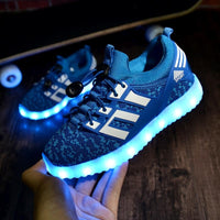New Kids USB Luminous Led Sneakers Kids Glowing Children Lights Up Shoes With Led Slippers Girls Illuminated Krasovki Footwear Boys Bright Sneakers
