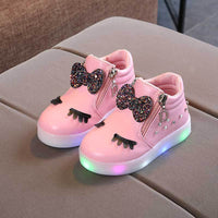 Ligtht Led Shoes Glowing For Girls Spring Autumn Basket Led Children Lighting Shoes Fashion Luminous Baby Kids Sneaker Flat  Bright Sneakers