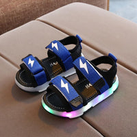 Kids Led Sandals Light Up Children Summer Led Shoes Glowing Sport Sandals for Boys Girls Flashing Soft Beach Shoes for Toddler Sandals Luminous Shoes