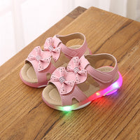 Light Luminous Sandals Kids Baby Girls Led Sport Sneaker Shoes Bowknot Sandals LED Sandals For Children Chaussures Fille Light Up LED Luminous