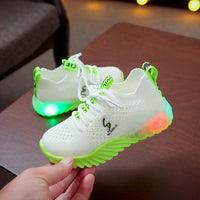 New Children Luminous Led Shoes Boys Girls Letter Sport Run Bright Sneakers Casual Shoes Fashion Kids Mesh Sport Girl Light Up Led Shoes