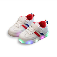 New Children Luminous Shoes Boys Girls Stripe Sport Running Led Light Up Shoes Baby Lights Fashion Bright Sneakers Toddler Kids LED Sneakers