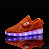 Size 25-37 Kids Led Shoes USB Recharge Glowing Bright Shoes Children's Hook Loop Light Up Shoes Children's Glowing Sneakers Kids Led Luminous Shoes