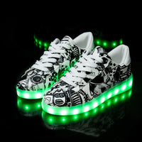 Little/Big Kids Boys Girls Glowing Sneakers with Light Up Shoes Luminous Led Sneakers for Children Krasovki with Backlight Kid Light Sole Led Shoes