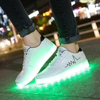 Men's Led Light Up Shoes USB Charge Luminous Male Light Sneakers Led Lighted Up Shoes Men's Glowing Bright Shoes With Lights Casual Shoes