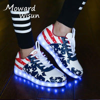 Women's Led Light Up Shoes USB Charge Luminous Female Male Sneakers Led Lighted Up Shoes Women's Glowing Bright Shoes With Lights Casual Shoes